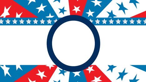 Animation-Eines-Blauen-Kreises-über-Dem-Hintergrund-Der-Amerikanischen-Flagge-Mit-Sternen-Und-Streifen