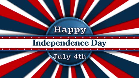 Animation-of-text-Happy-July-4th-on-blue-circle-with-text-Independence-Day-on-white-background