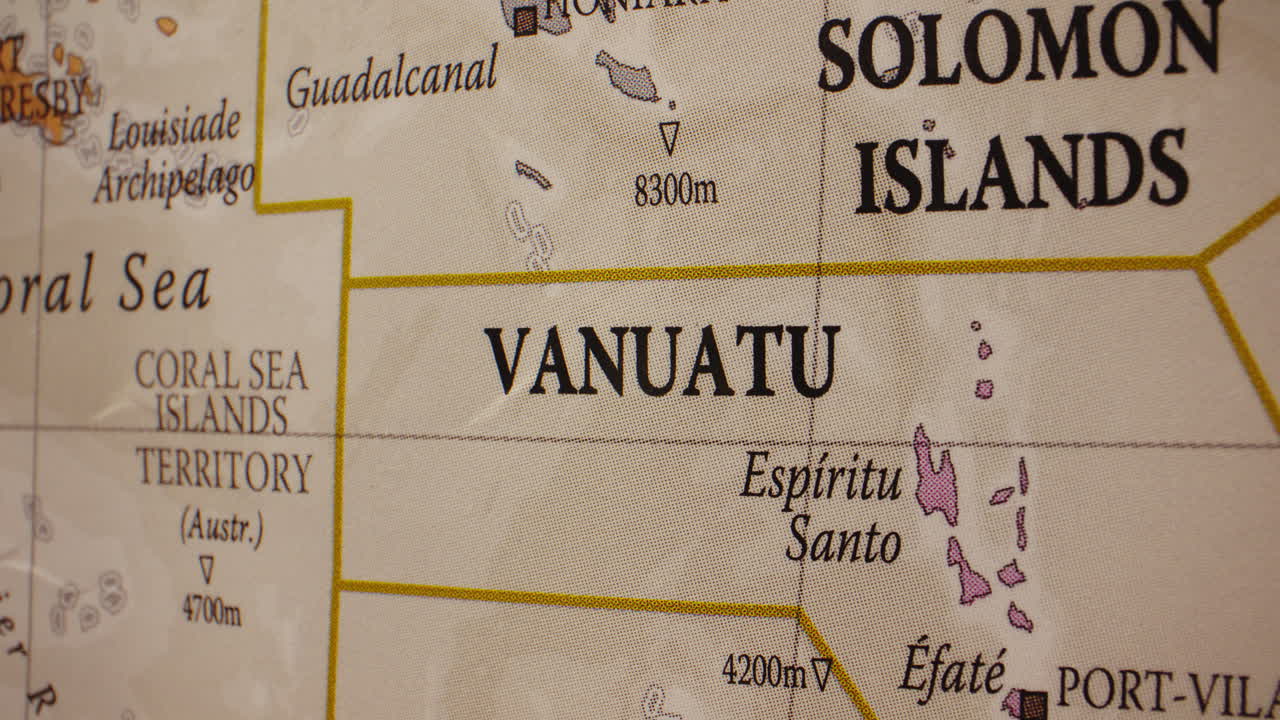 Map of Vanuatu and Surrounding Areas