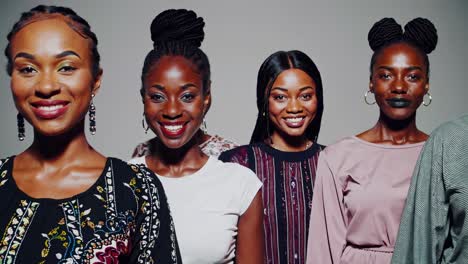 group of happy african american women