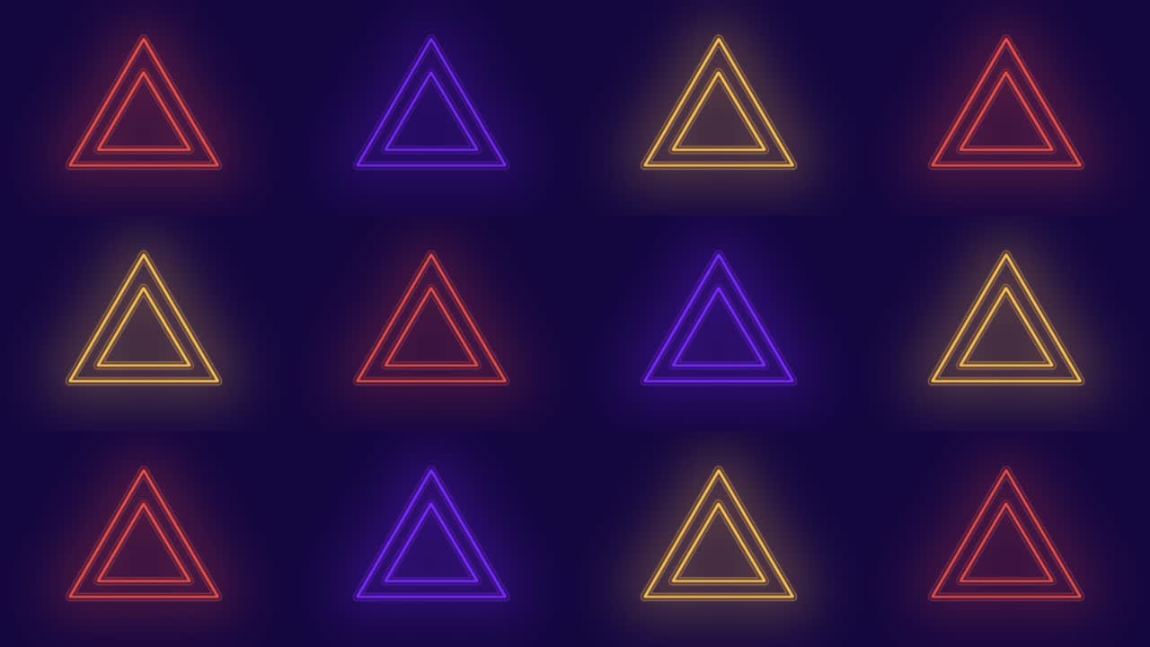 patrón geométrico de triángulos de arco iris de neón