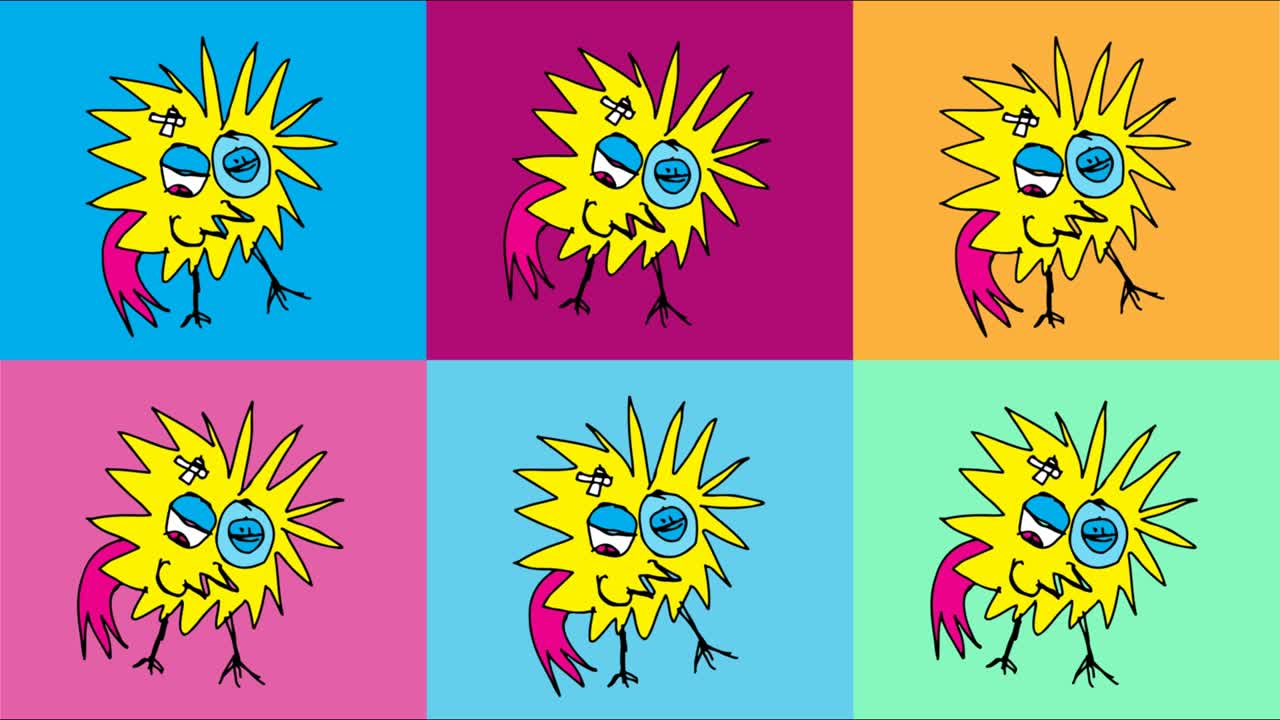 niños dibujando un fondo sin costuras con el tema del gallo