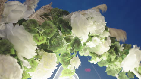 wedding decor with flowers close up