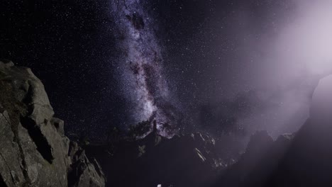 milky way galaxy over sandstone canyon walls