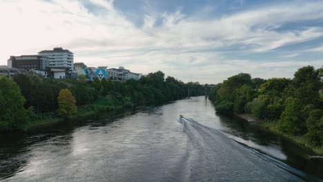 jet boat comes to a stop on the waikato river in hamilton new zealand