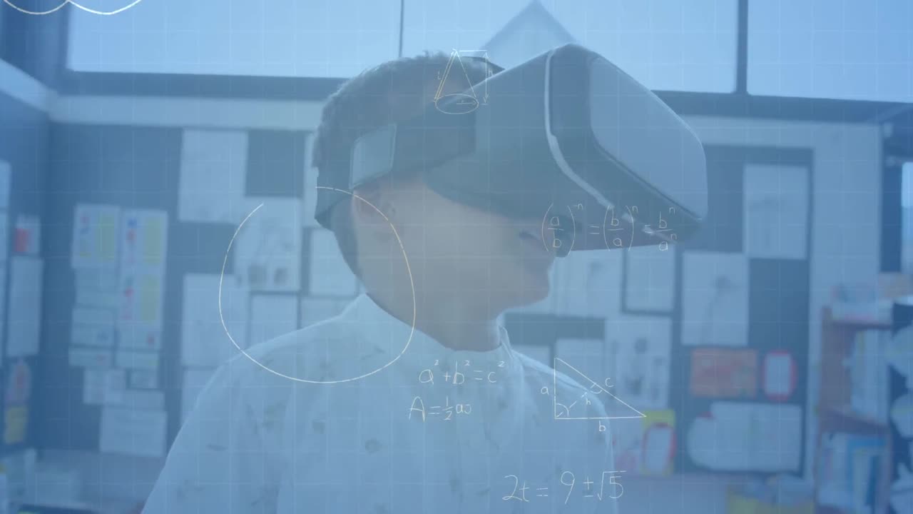 vr 헤드 ⁇ 을 사용하여 학교생을 대상으로 수학 수식의 애니메이션