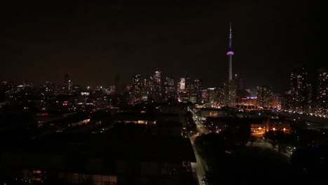 toronto evening skyline on a summer night