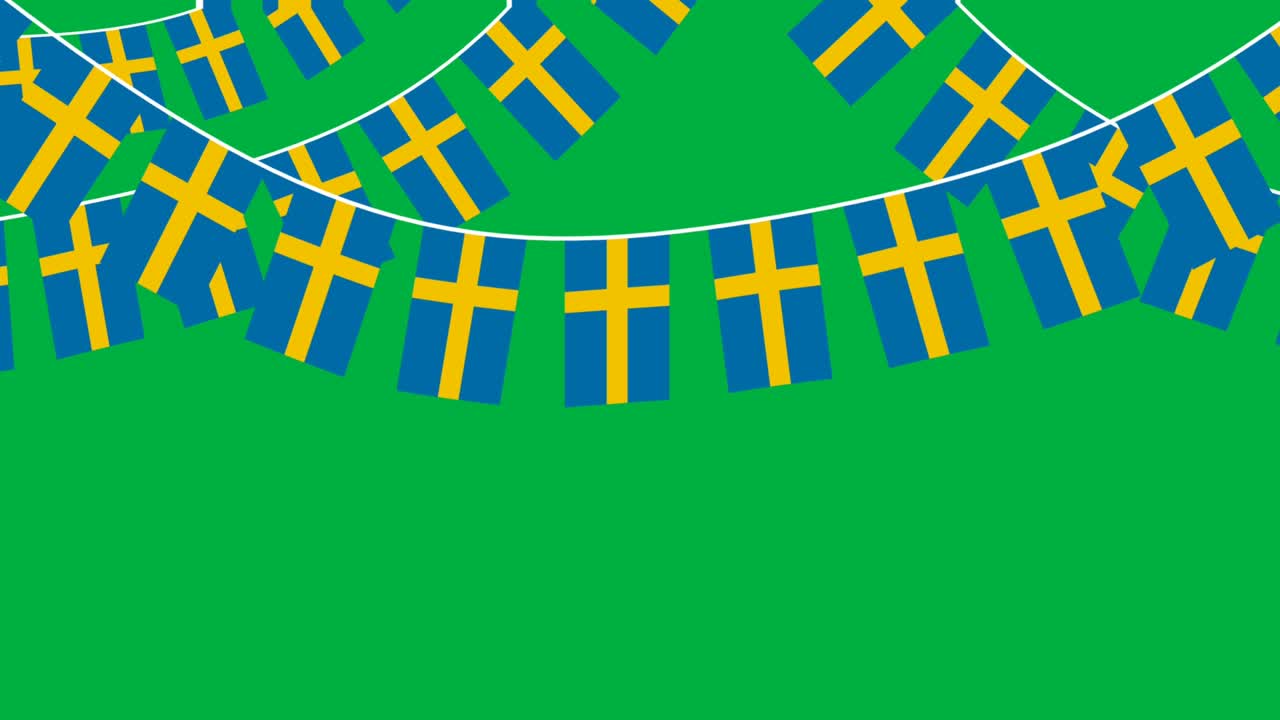animación de la bandera nacional de suecia para la festividad nacional, el gobierno y las elecciones. la bandera nacional ondeando en el viento.