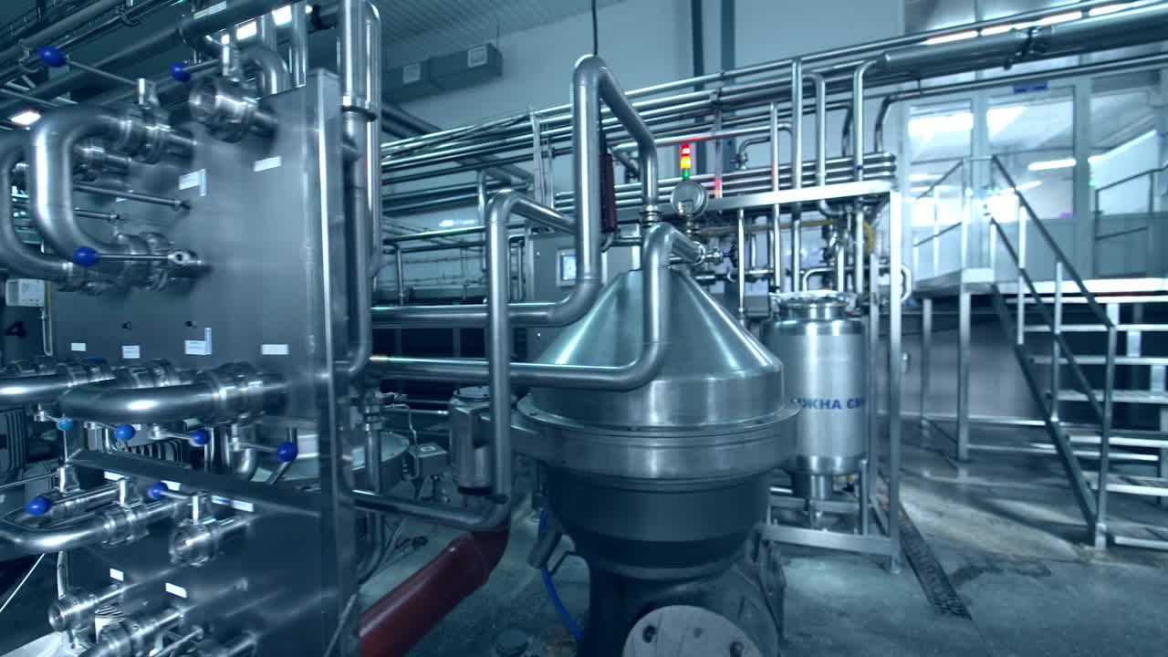 Factory for industrial manufacturing. Equipment dairy plant in milk factory industry