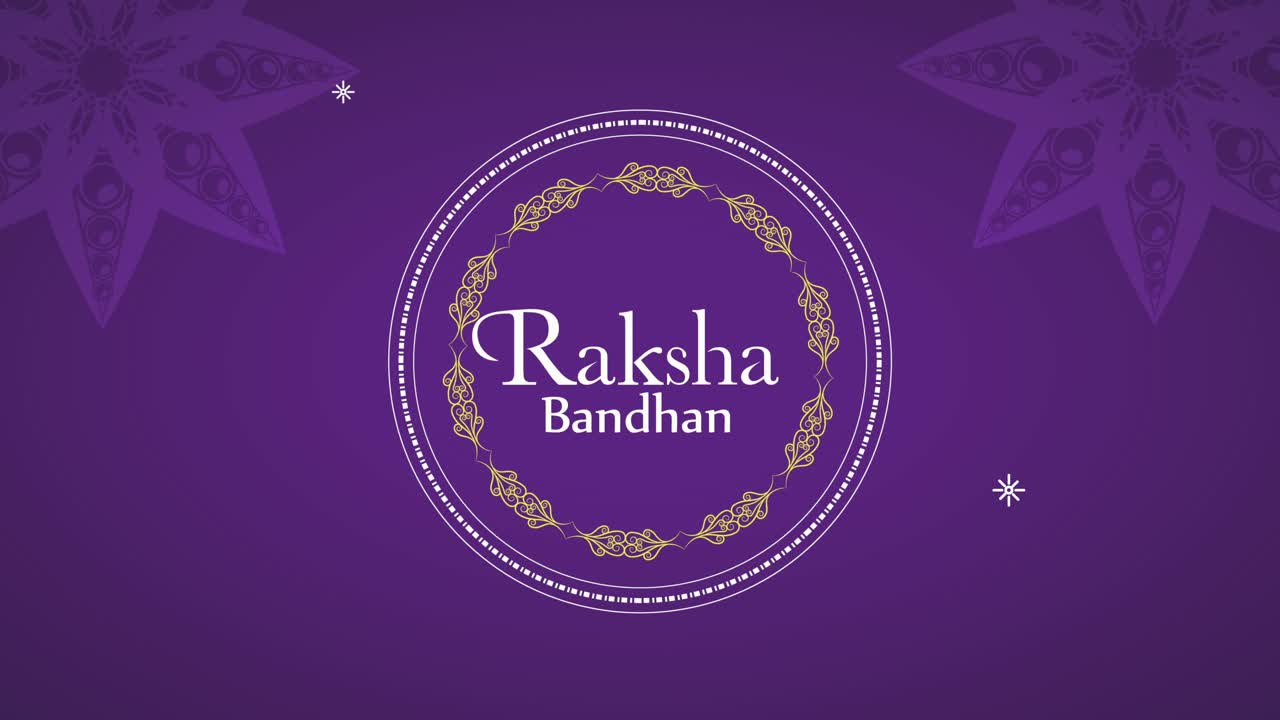 celebración de raksha bandhan letras en marco circular