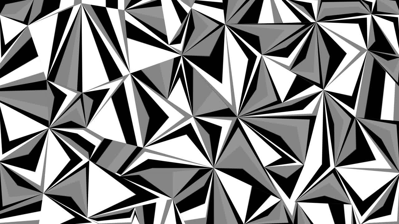 animación de patrón de fondo de bucle geométrico abstracto, deslumbramiento en blanco y negro