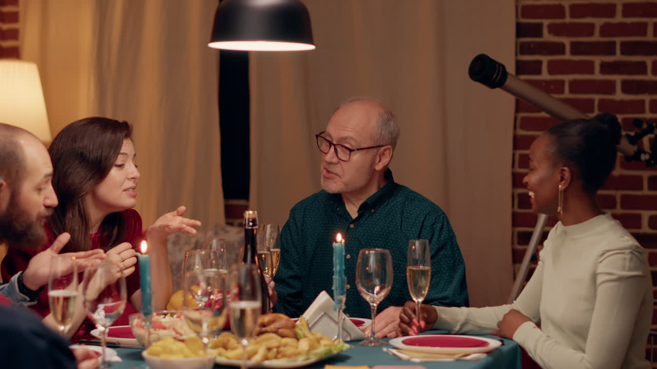 Friends and Family Gathering for Dinner