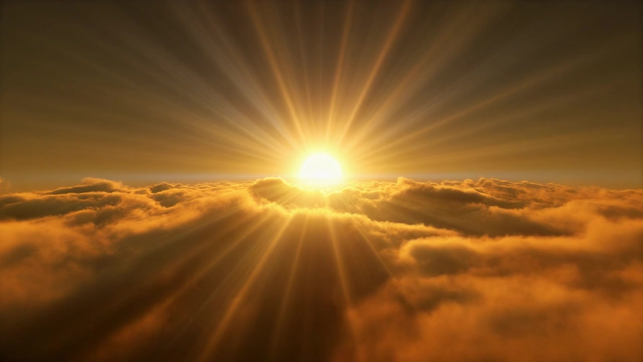 Golden Sunrise Above the Clouds