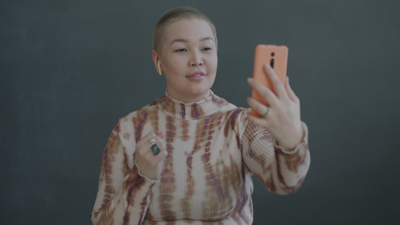 Woman making a video call