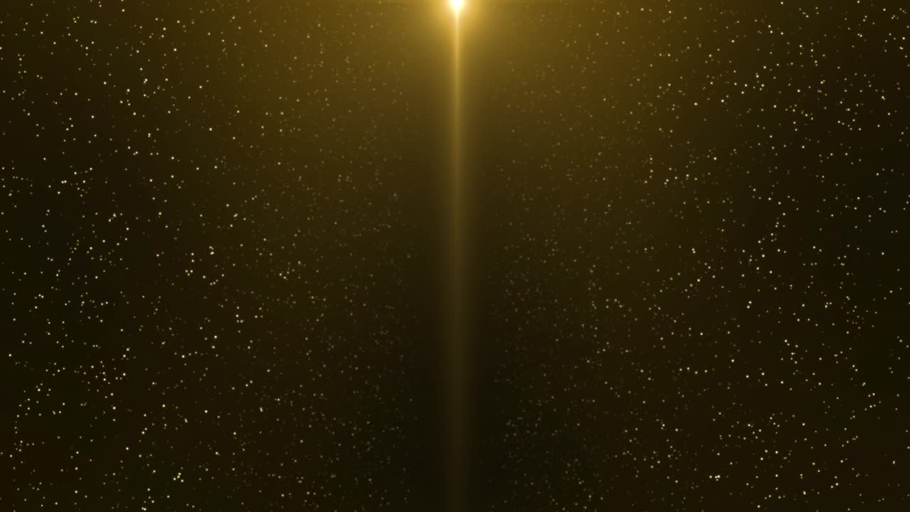 Golden glitter sparkles beams spark and glitter light rays confetti partcles background 4k 3d lines