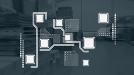 Animation-of-processor-over-warehouse