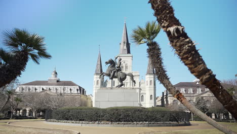 Estatua-De-Andrew-Jackson-En-La-Plaza-Jackson,-Nola