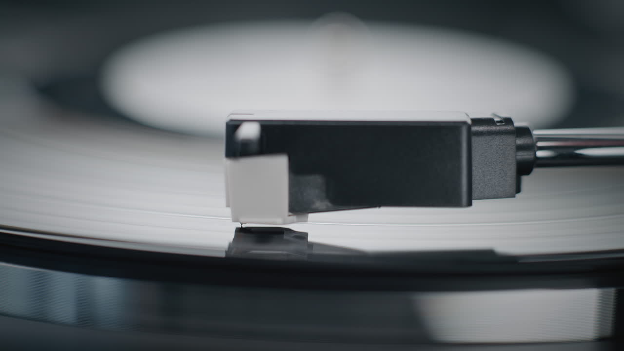 빈티지 비닐 레코드 플레이어