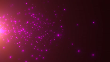 volar brillantes púrpuras y estrellas en la galaxia,