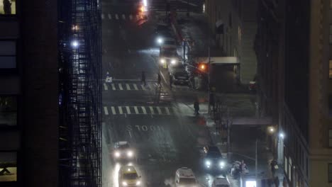 night time on manhattan street, new york