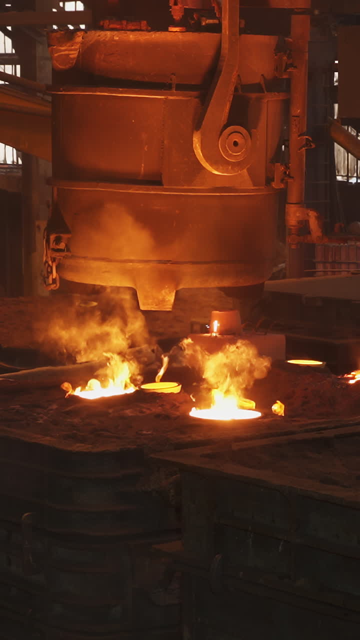 Molten Metal Pouring in a Foundry
