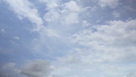 Clouds drifting across a blue sky in a peaceful and dreamy time-lapse scene