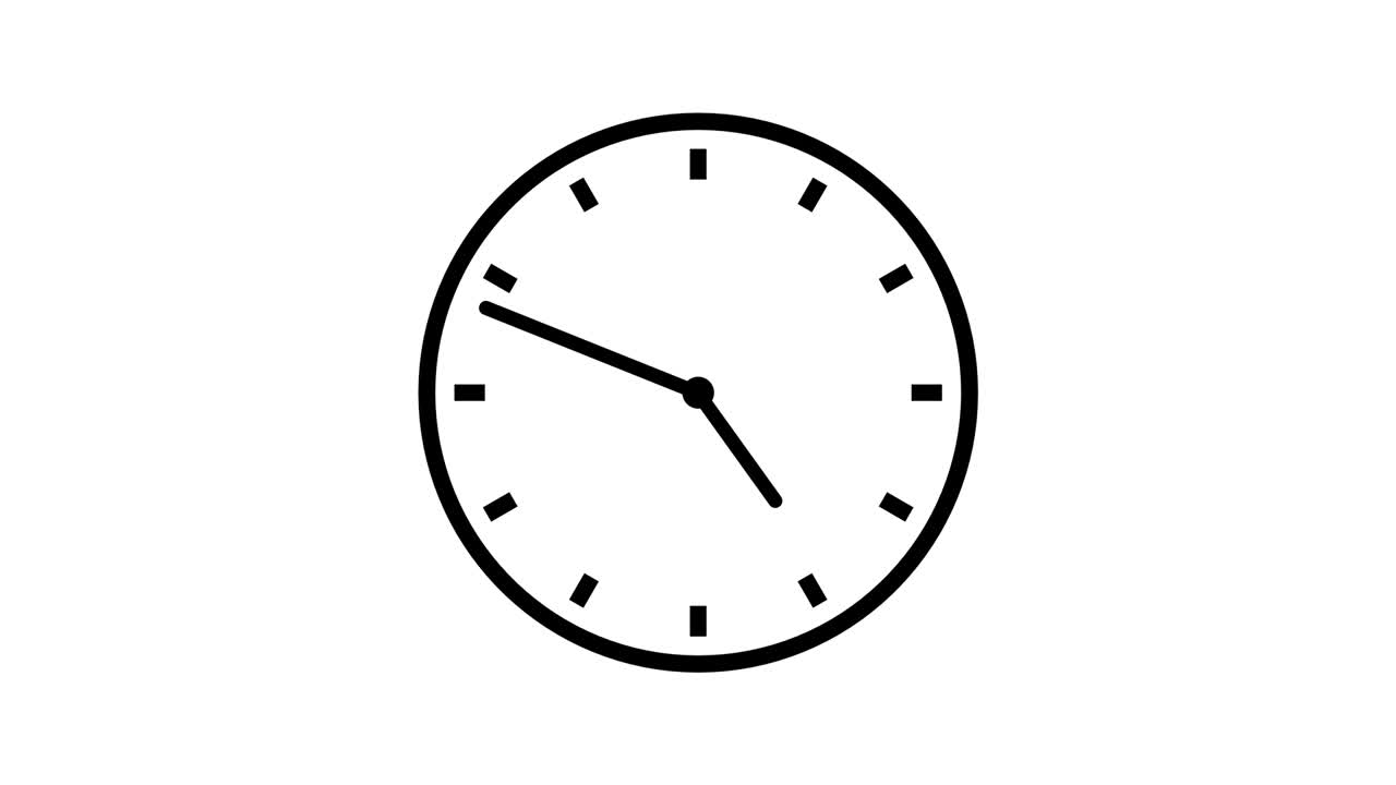 Time lapse of clock animaton. Fast speed timer with moving arrows on white background. Digital illustration. Timer