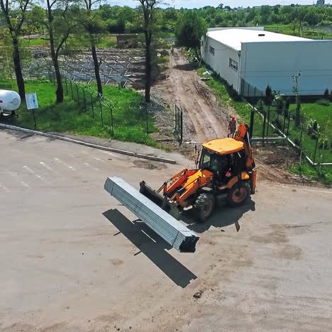 working machine on construction