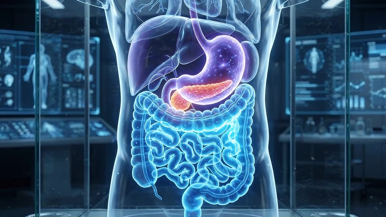 Visualizzazione olografica digitale dell'anatomia del sistema digestivo umano
