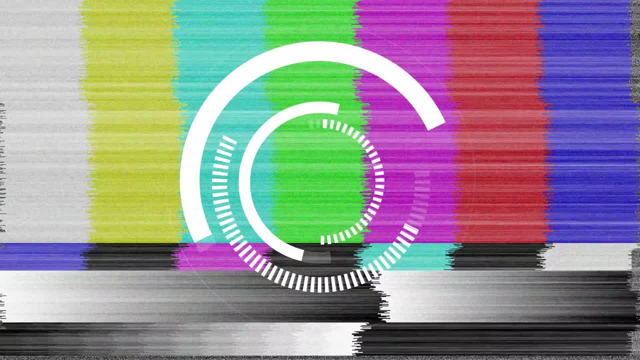 미래의 원과 다채로운 정적의 한가운데에 5g가 쓰여져 있습니다.