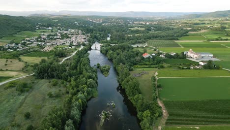 Ardeche-Francia-Paisaje-Aire-Río-Campo