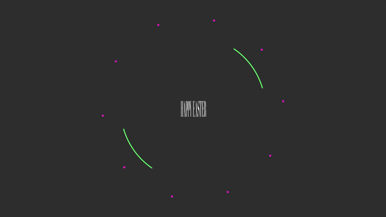 feliz easter diseño de círculo vibrante con punto verde y mensaje festivo