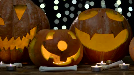 calabaza de halloween con cara de miedo