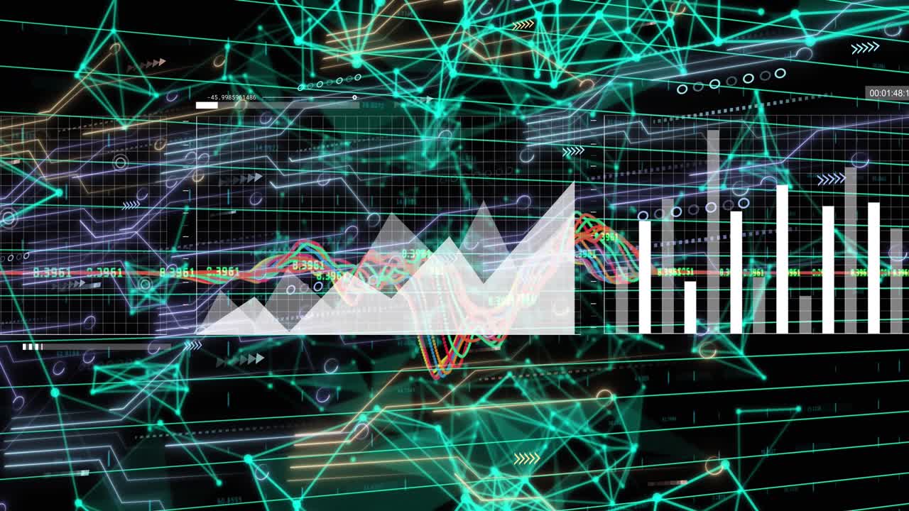 Animation of data processing over shapes
