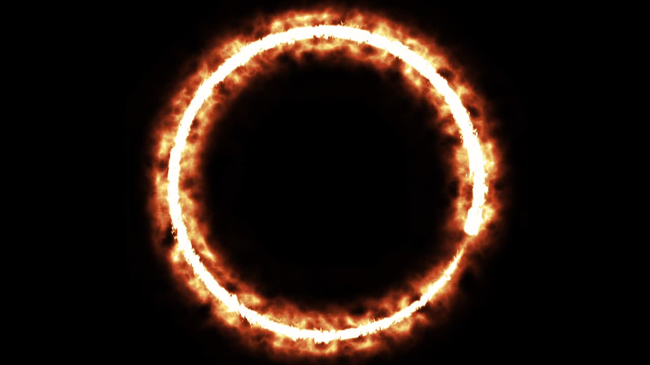 Blazing ring of fire in space