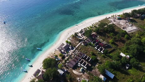 incredible aerial shot of gili meno and the beach underneath it