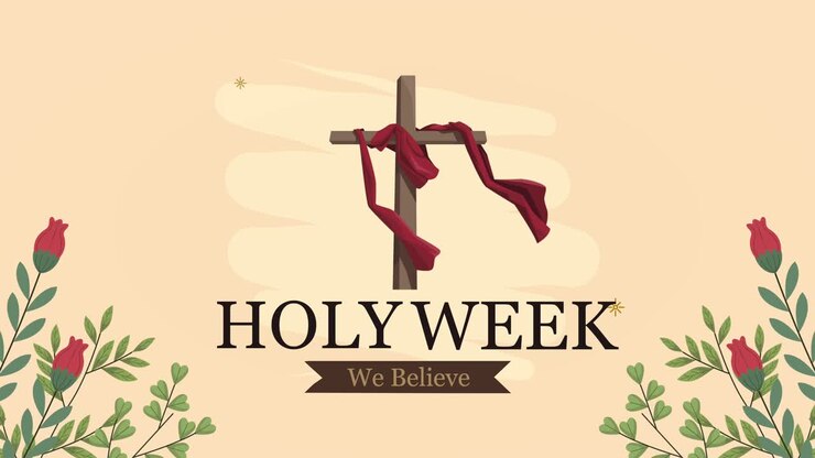 animación de letras de la semana santa con cruz