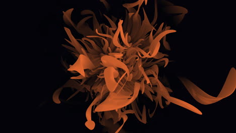 flores de naranja abstractas y místicas que fluyen en el espacio submarino