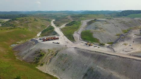 an aerial over a mountaintop removal coal strip mine in west virginia 3