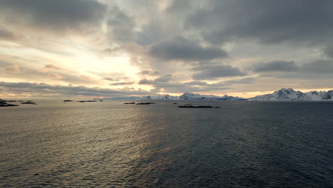Henningsvaer-or-Henningsvær-tourist-destination-of-Lofoten-islands-in-Norway-at-sunset-in-winter-season