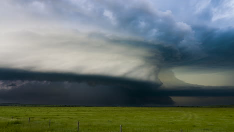 impressive storm structure drifting across stunning green montana plains