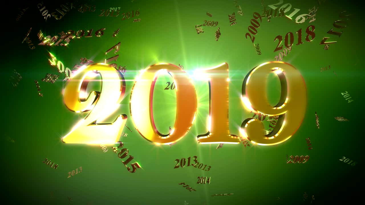 nuevo año 2019 animación de fondo en bucle