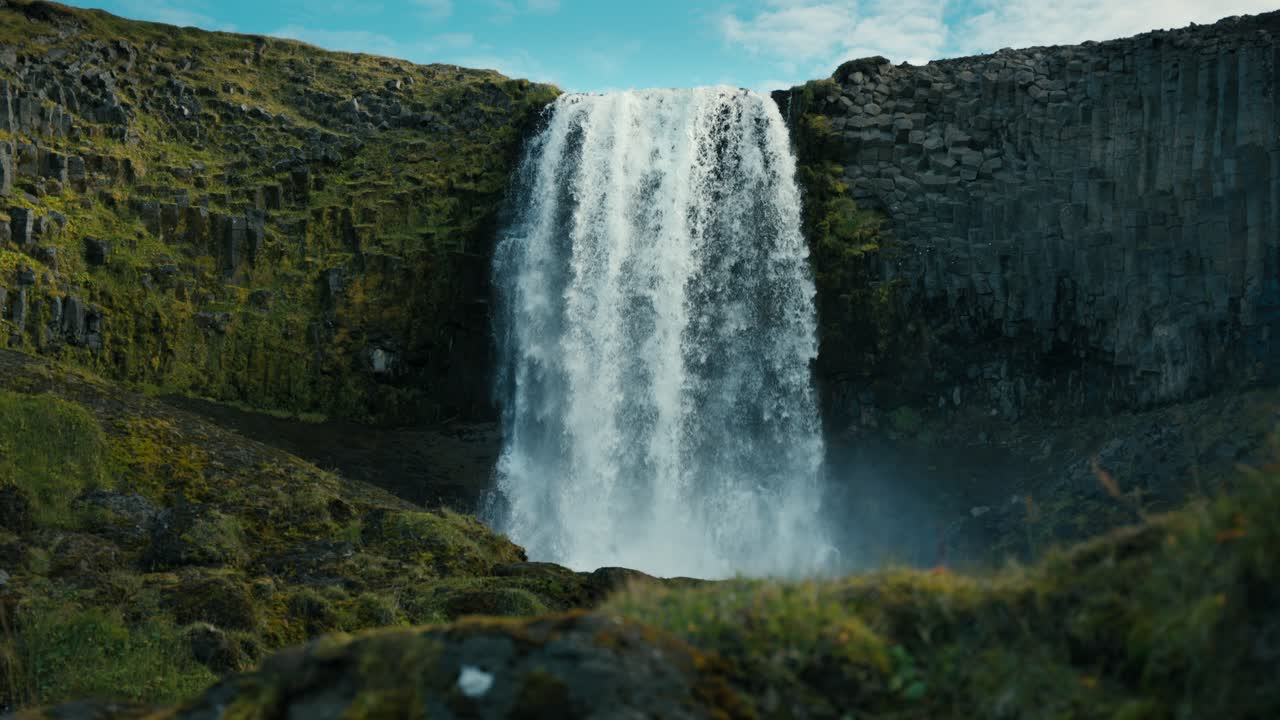 Close scenic shot of a paradise waterfall