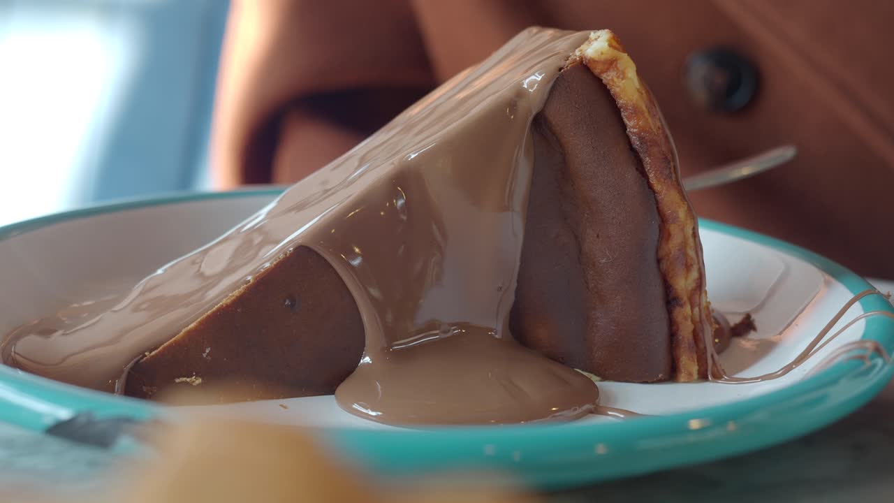 맛있는 초콜릿 케이크의 클로즈업