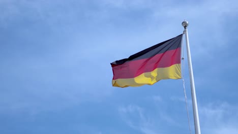 german flag waving against a clear sky