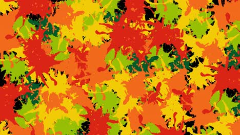 animación de salpicaduras multicolores de pintura sobre un fondo negro