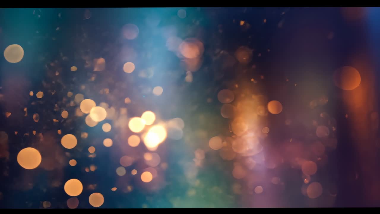 Initially drifting bokeh circles forming particle clusters on canvas for dynamic light display