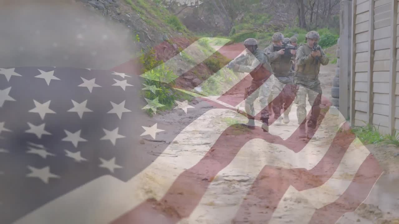 다양한 병사 들 위 에 있는 미국  ⁇ 발 의 애니메이션