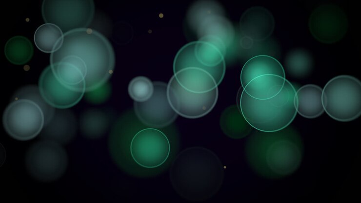 Animation flying and motion abstract particles and round bokeh 1