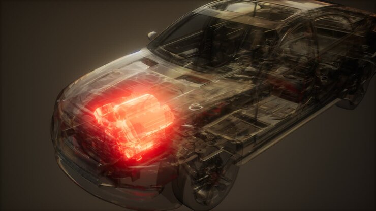 Car Engine Visible in Car